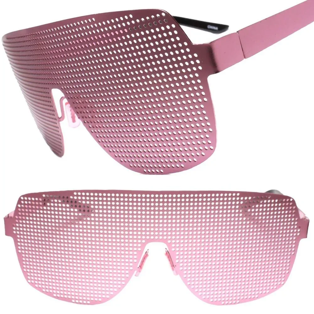 Purple Metal Mesh Unique Costume Party Rave Alien Space Futuristic Visor Glasses